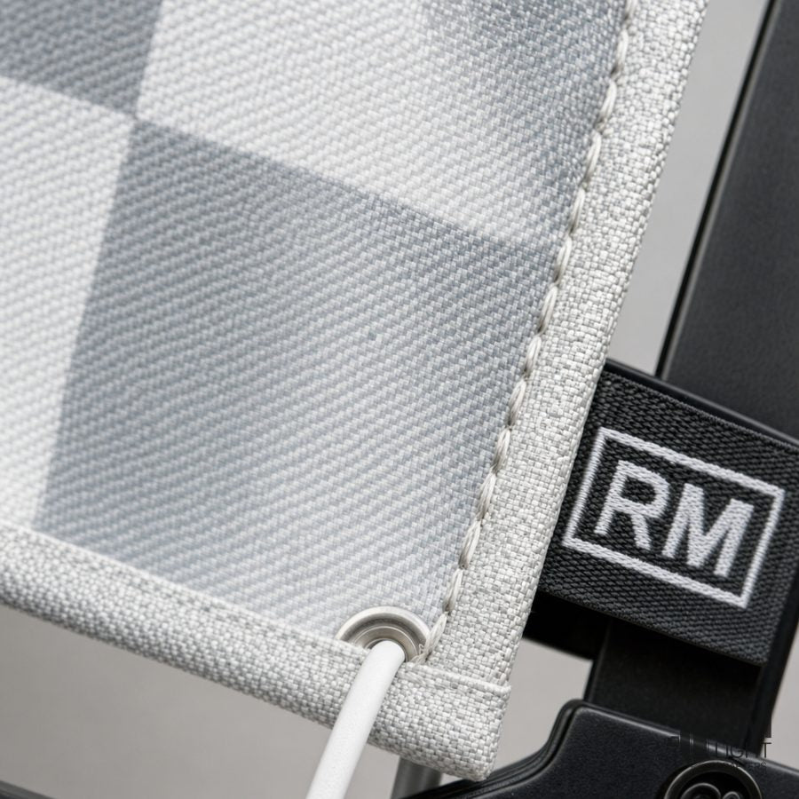 Checkerboard White Silver Printed
